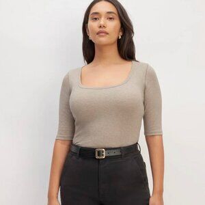 The Luxe Rib Scoop-Neck Tee